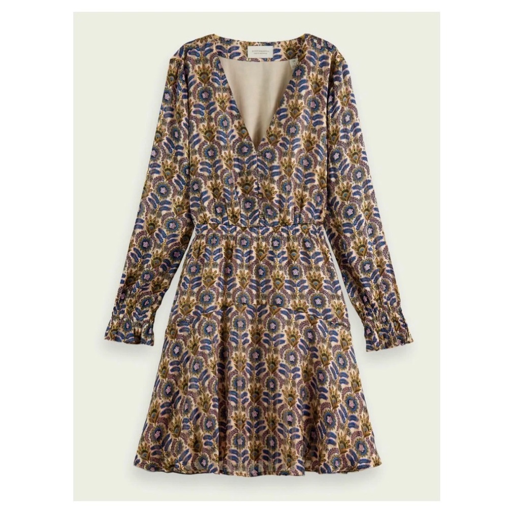 Scotch & soda long sleeve floral mini dress